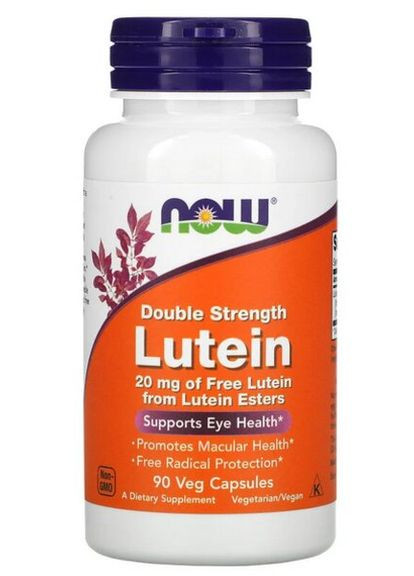 Лютеин Lutein 20 mg 90 caps Now (277753453)