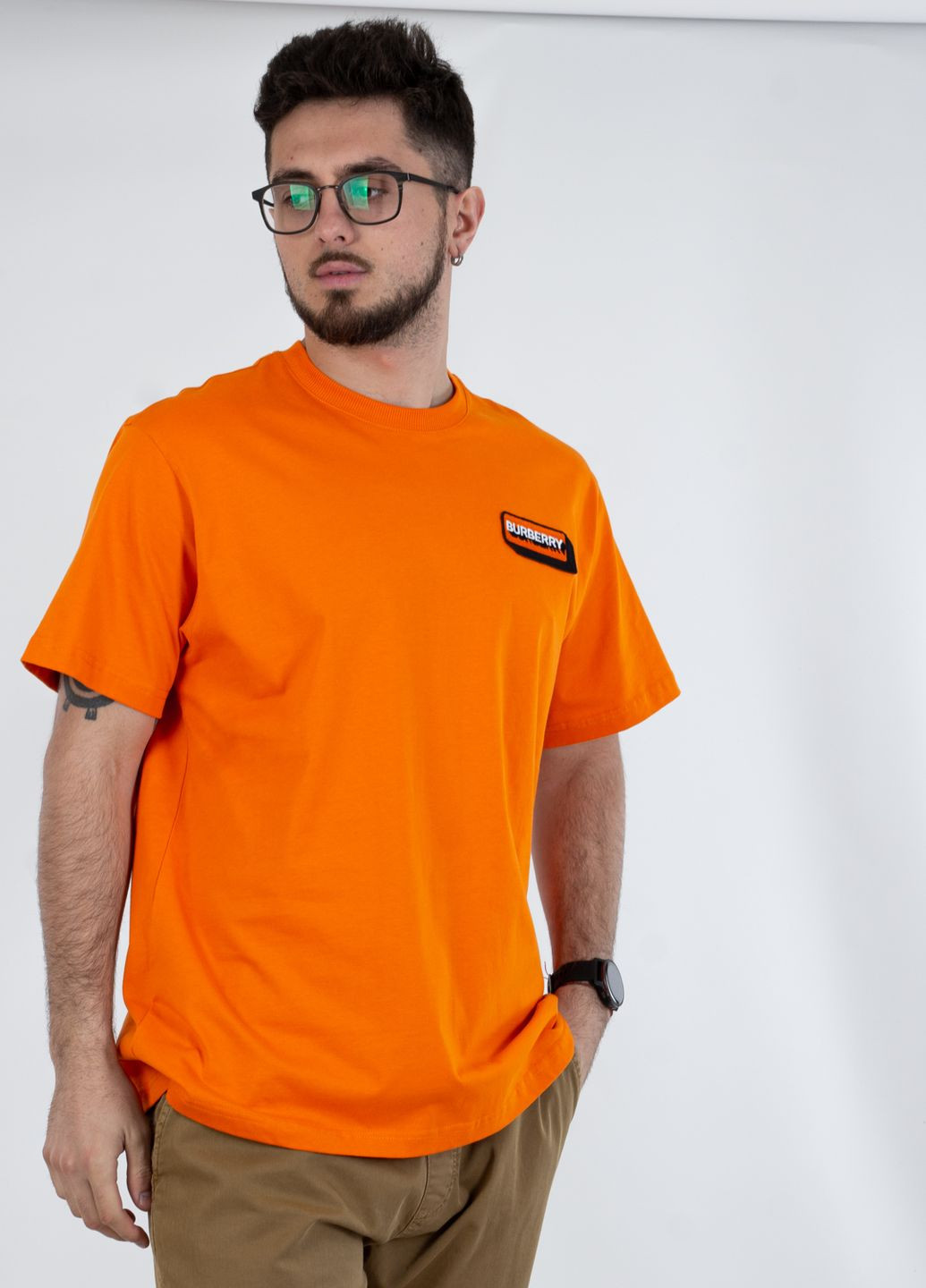 Оранжевая футболка Burberry