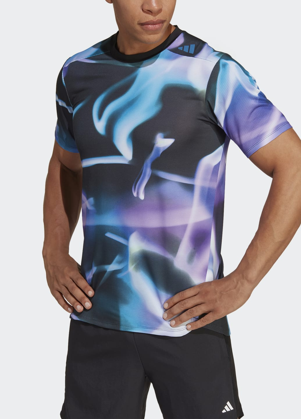 Фіолетова тренувальна футболка designed 4 training heat.rdy allover print hiit adidas