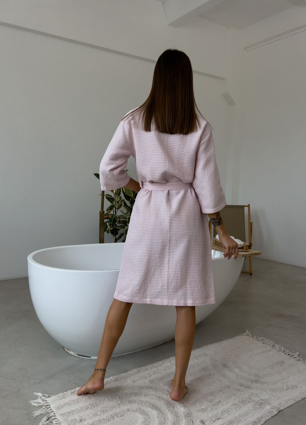 Жіночий халат шаль Ланцюжок ніжно-рожевий 403 Cosy (260357494)