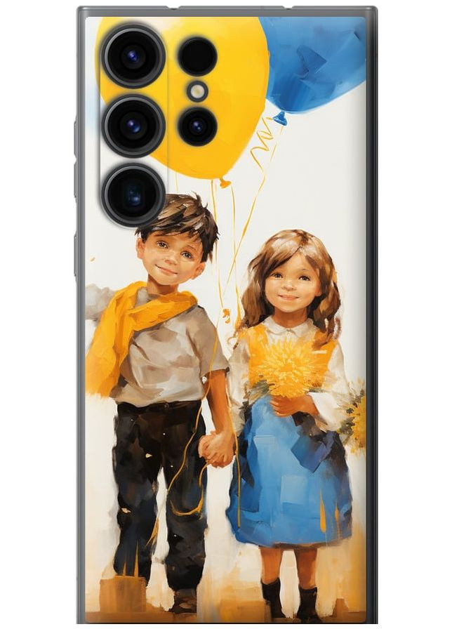Силиконовый чехол 'Дети с шариками' для Endorphone Samsung Galaxy S23 Ultra (267234018)