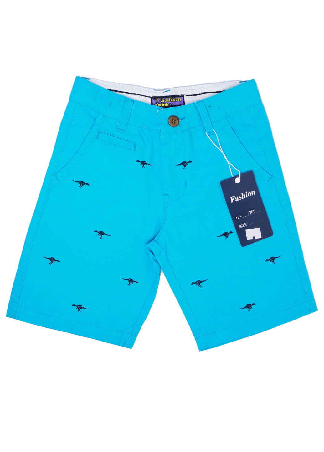 Котоновые шорты для мальчика с вышивкой динозавров 128 голубой Fashion (257866831)