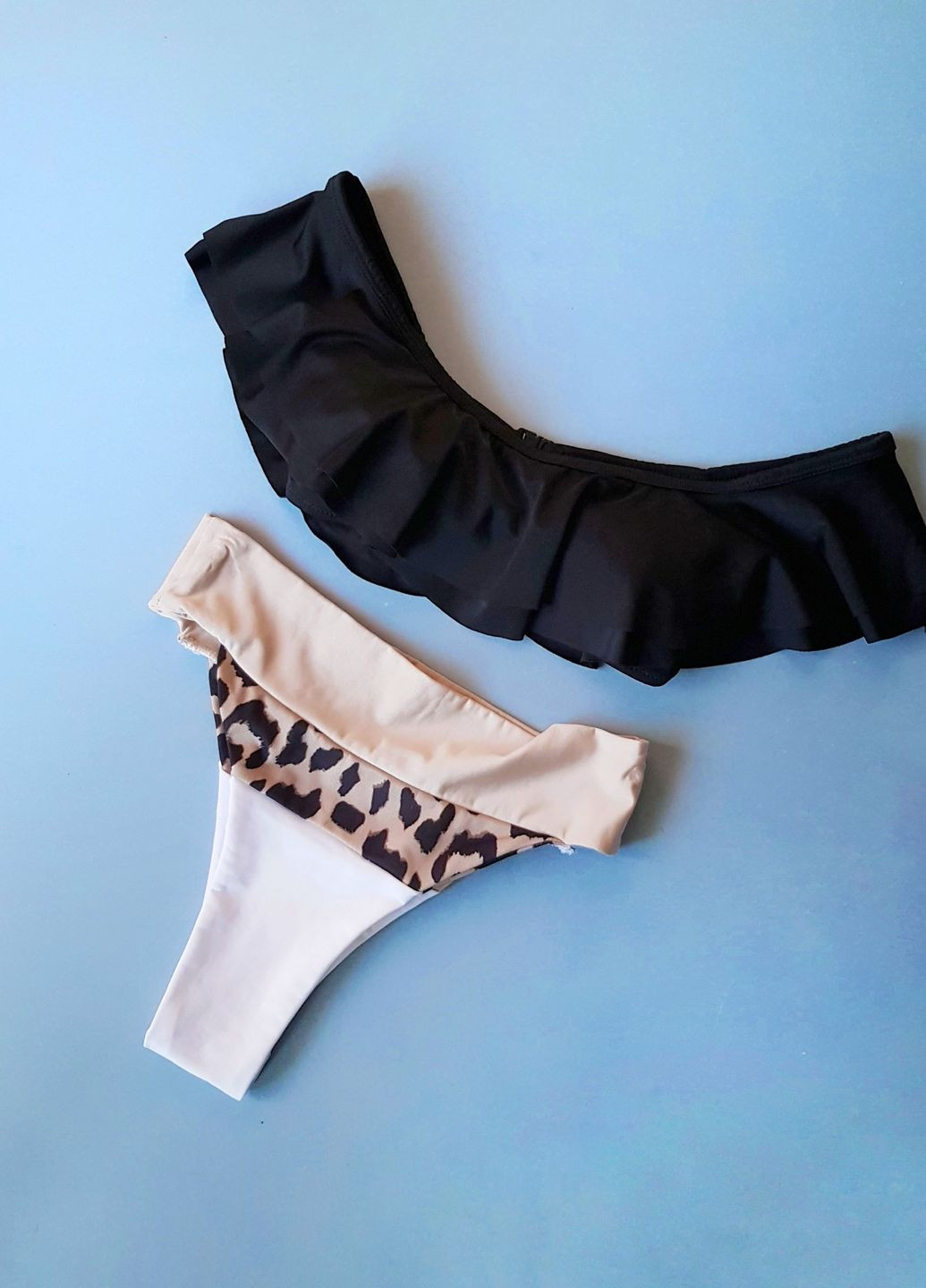 Черный демисезонный купальник черный раздельный лиф бандо раздельный KOTON