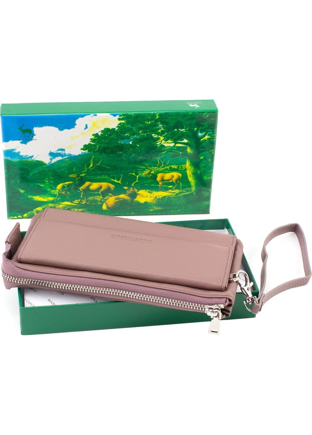 Жіночий гаманець-клатч із блоком для карток на блискавці 10,5х20,5 6052-6(17083) пудра Marco Coverna (259752584)
