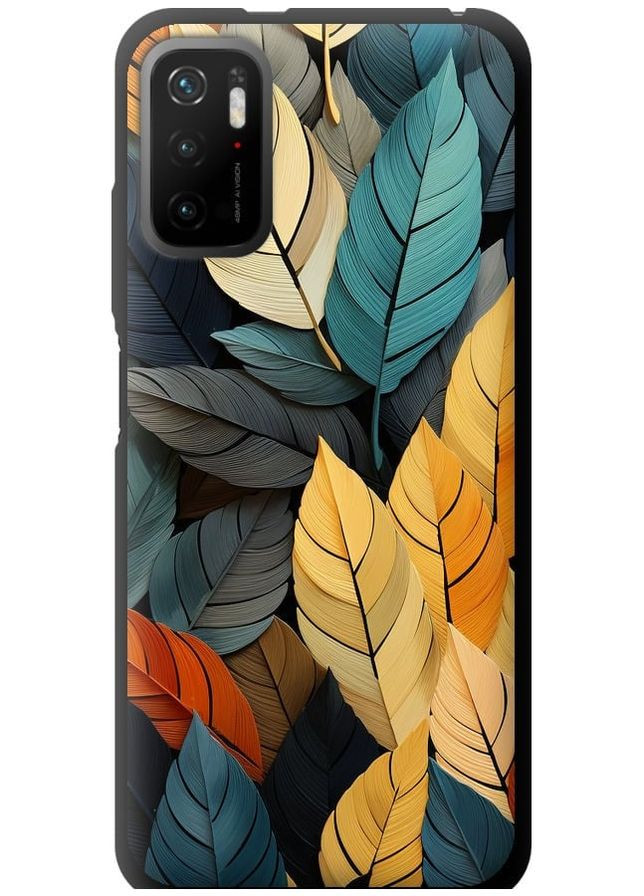 TPU чорний чохол 'Кольорове листя' для Endorphone Xiaomi Redmi Note 10 5G (265396576)