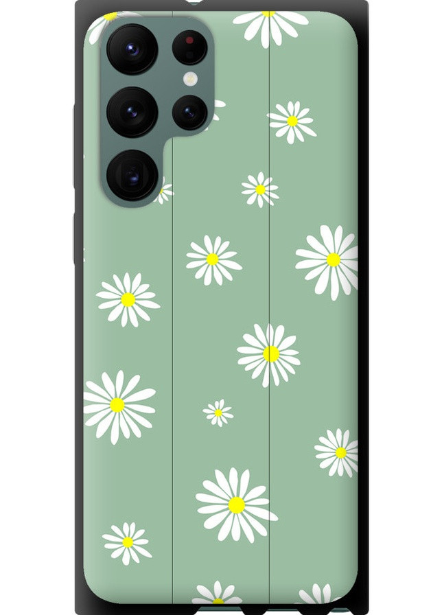 TPU чорний чохол 'Ромашки v4' для Endorphone Samsung Galaxy S22 Ultra (258091495)