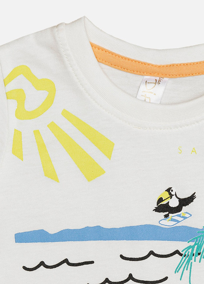 Белая летняя футболка для мальчика цвет белый цб-00220073 Difa