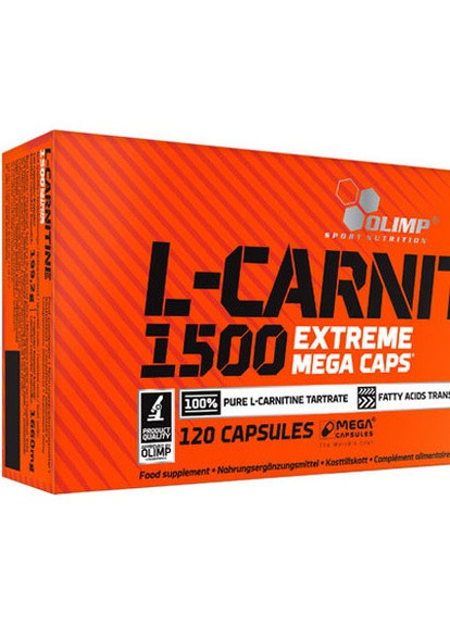 Olimp Nutrition L-Carnitine 1500 Extreme Mega Caps 120 Caps Olimp Sport Nutrition (256724291)
