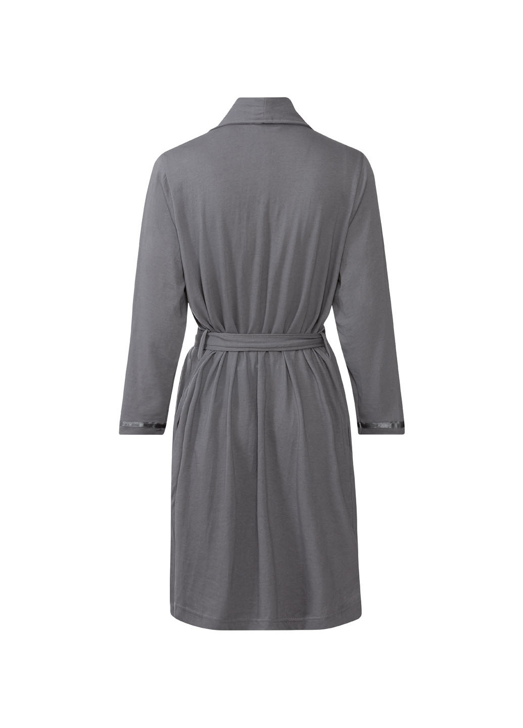 Легкий женский халат на запах с длинным рукавом S серый Livarno home (276254817)