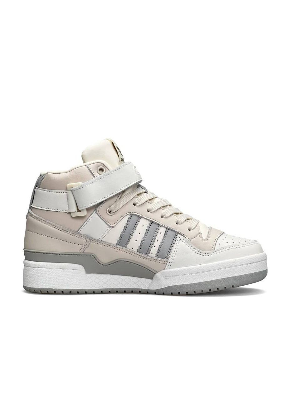 Серые демисезонные кроссовки женские, вьетнам adidas Forum 84 Mid Milk Gray W