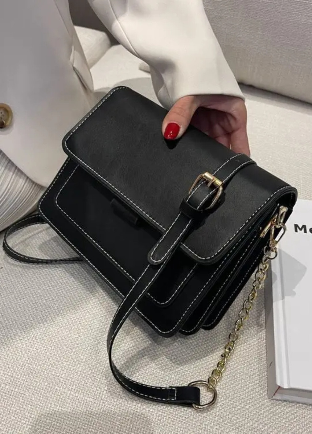 Женская классическая сумка кросс-боди через плечо черная No Brand (257007432)