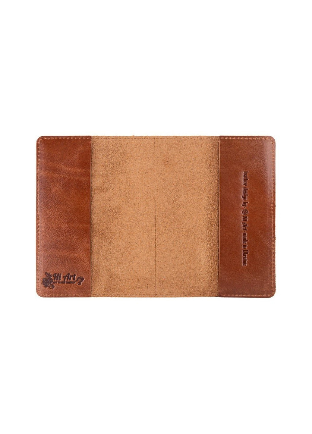 Шкіряна бурштинова обкладинка на паспорт HiArt PC-01 Mehendi Classic Рудий Hi Art (268371203)