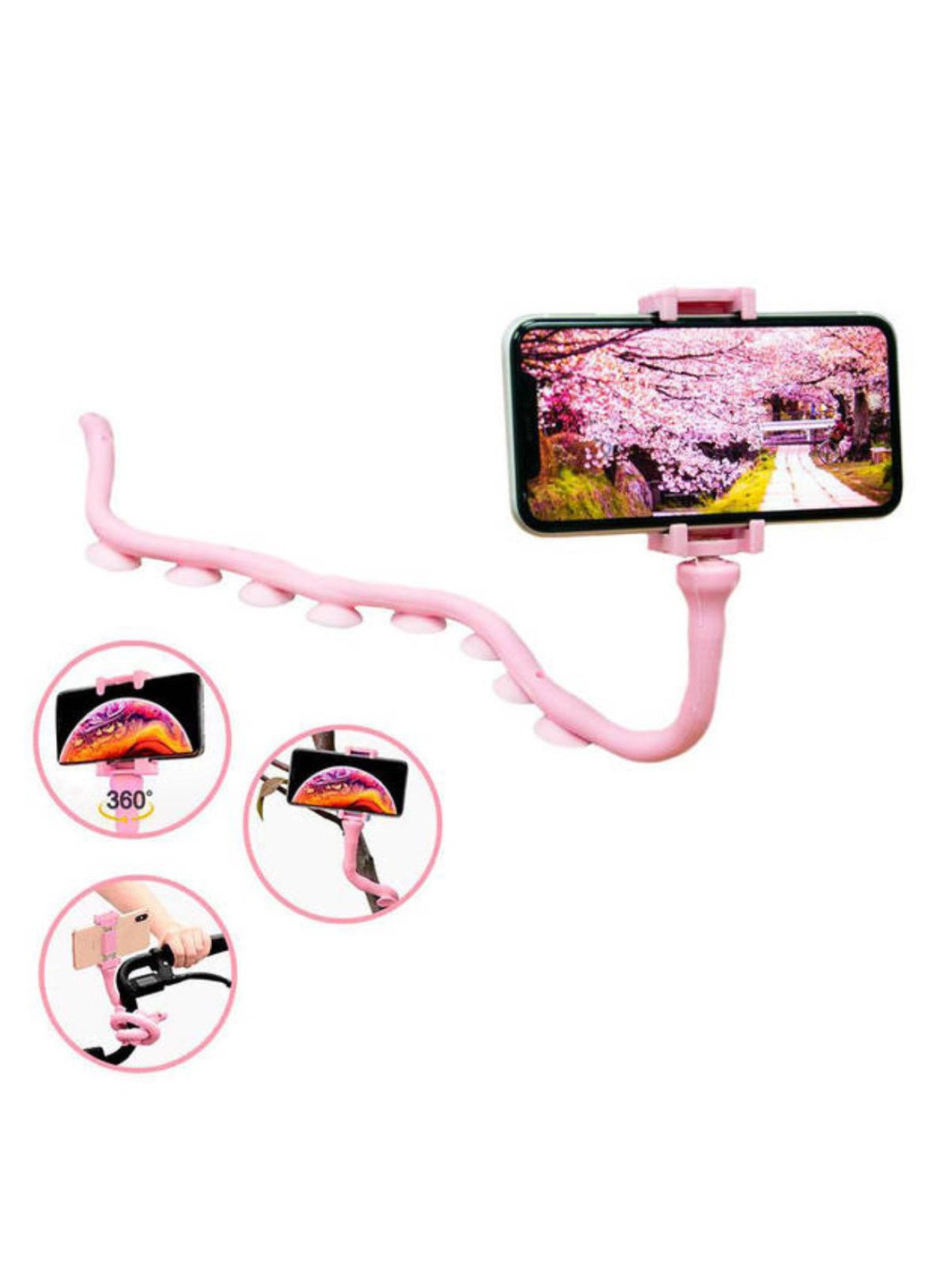 Гнучкий тримач для телефону з присосками st-1 з кутом нахилу 360 градусів XO (257338636)