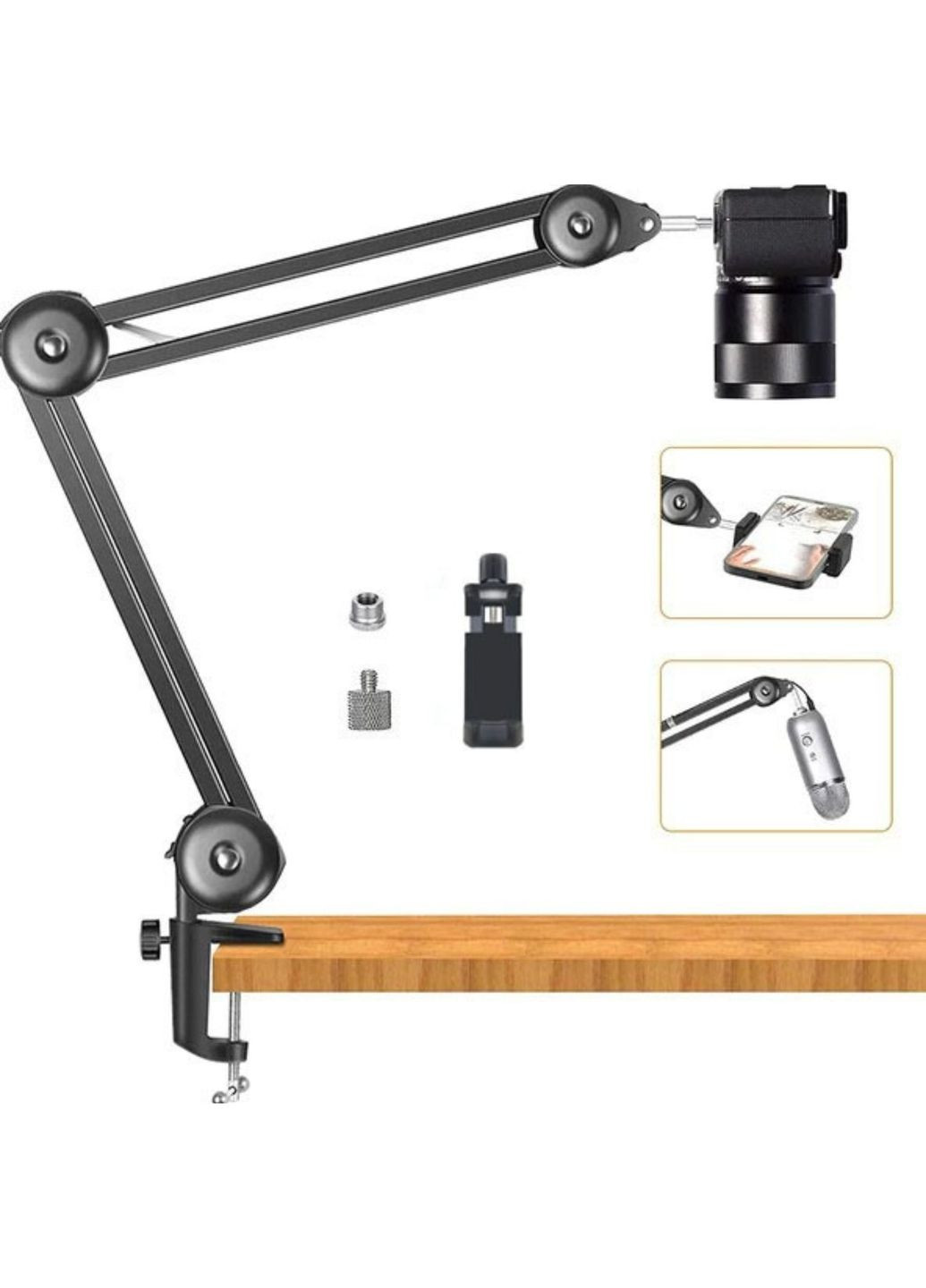 Держатель универсальный на кровать, стол для смартфона, микрофона, укрепление для смартфона (1 шт.), для планшета (1 шт.) No Brand (276716497)