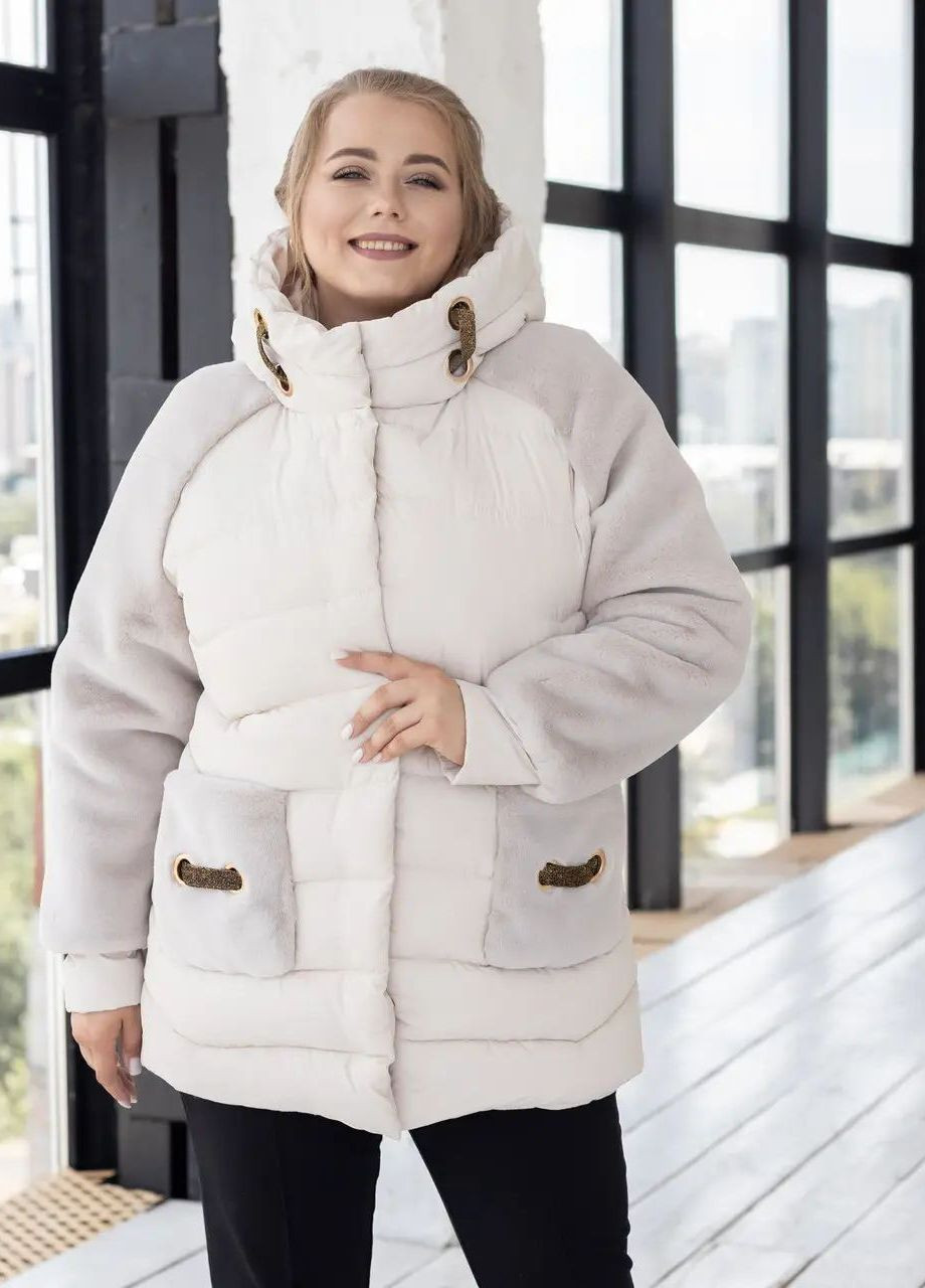 Молочная зимняя зимняя куртка женская большого размера SK