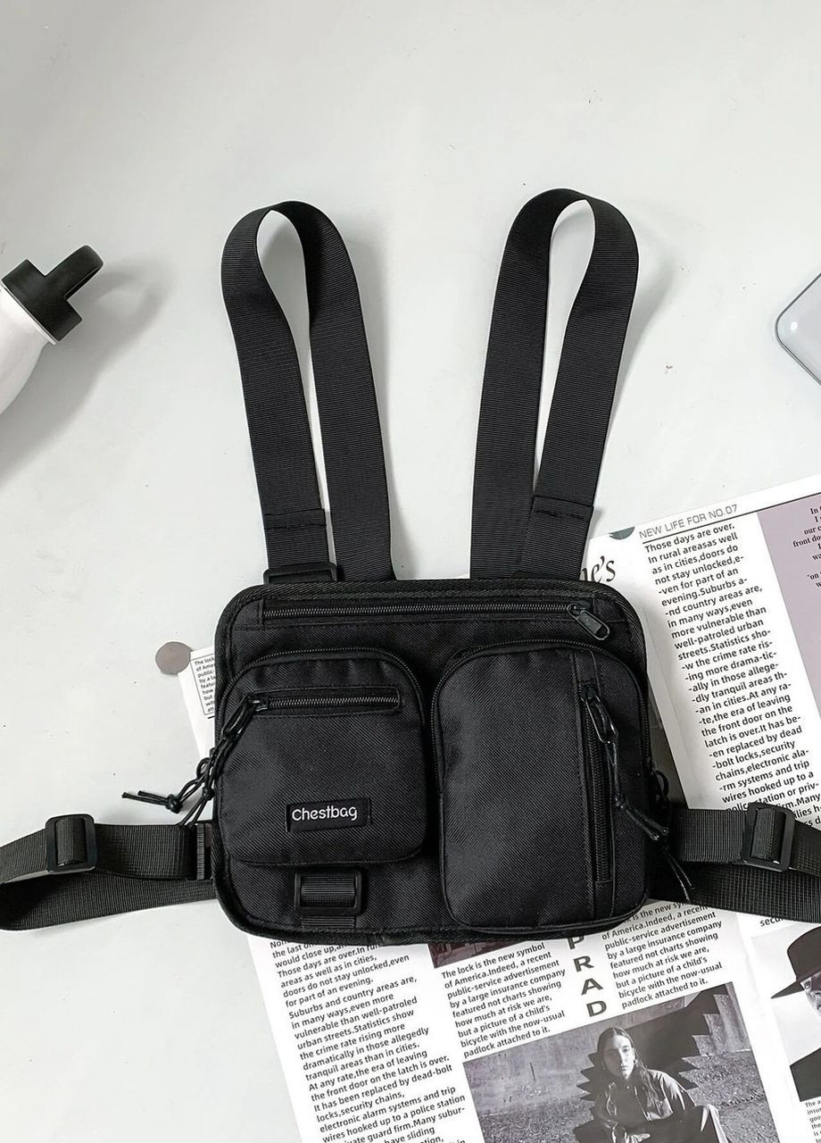 Нагрудна сумка 6013 CHESTBAG бронежилет чорна No Brand (276386910)