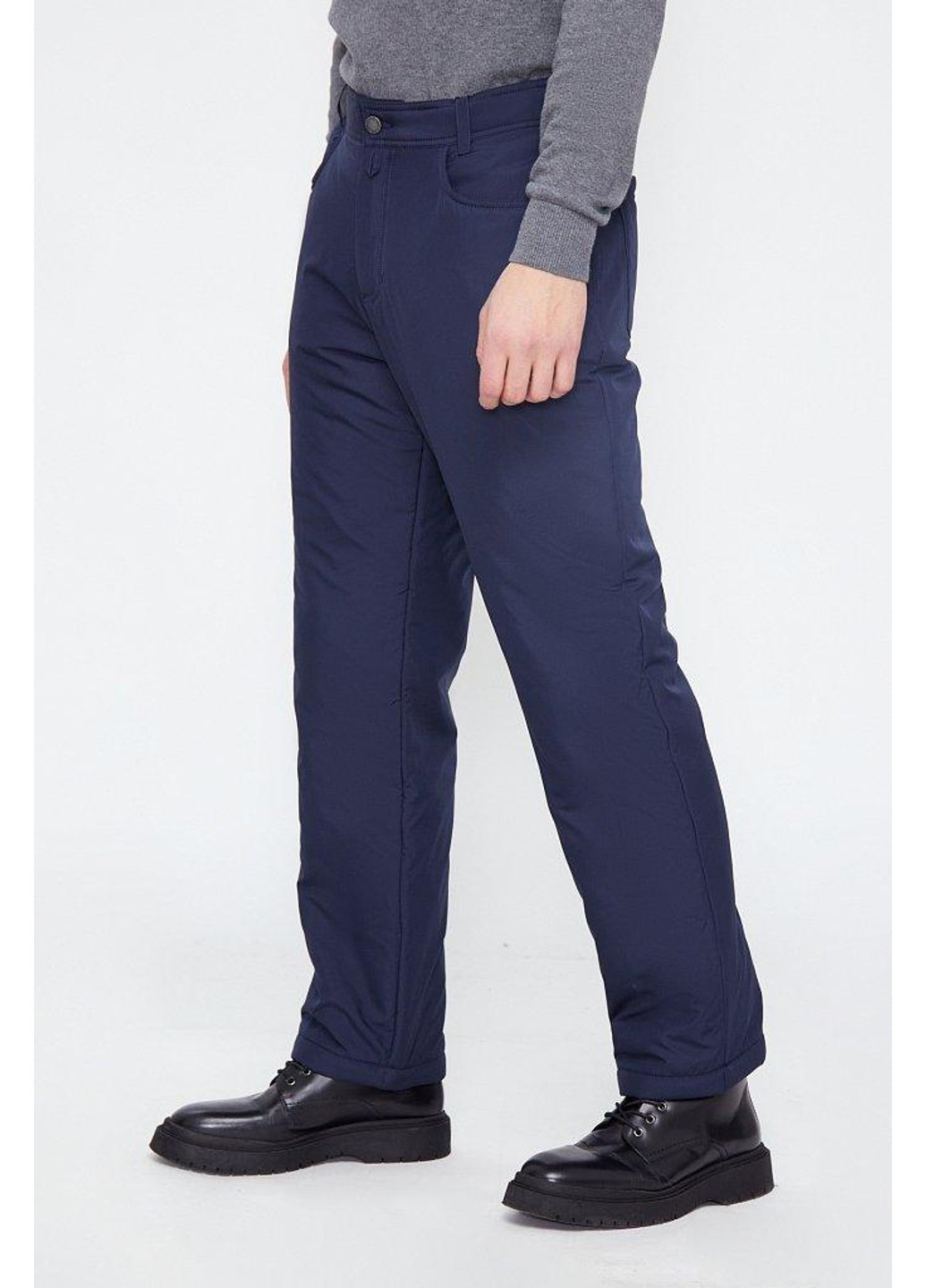 Темно-синие кэжуал зимние зауженные брюки Finn Flare