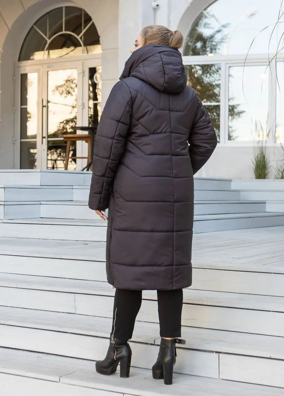 Темно-фіолетова зимня зимова жіноча куртка великого розміру SK