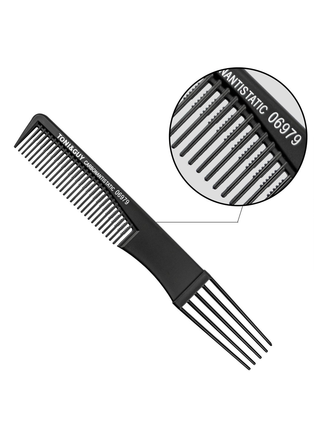 Гребінець для волосся Carbon T&G двосторонній 06979 гребінець для стрижки гребінець для перукаря для мелірування Toni & Guy (262292254)