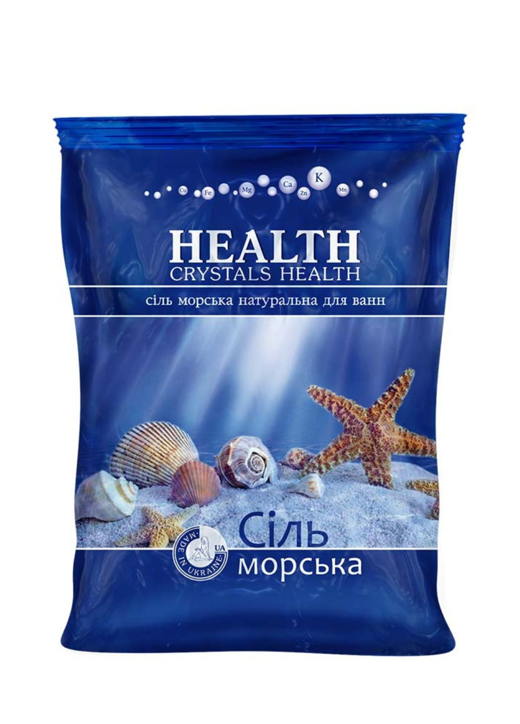 Сіль морська натуральна для ванни 1000 г Crystals Health (259301105)