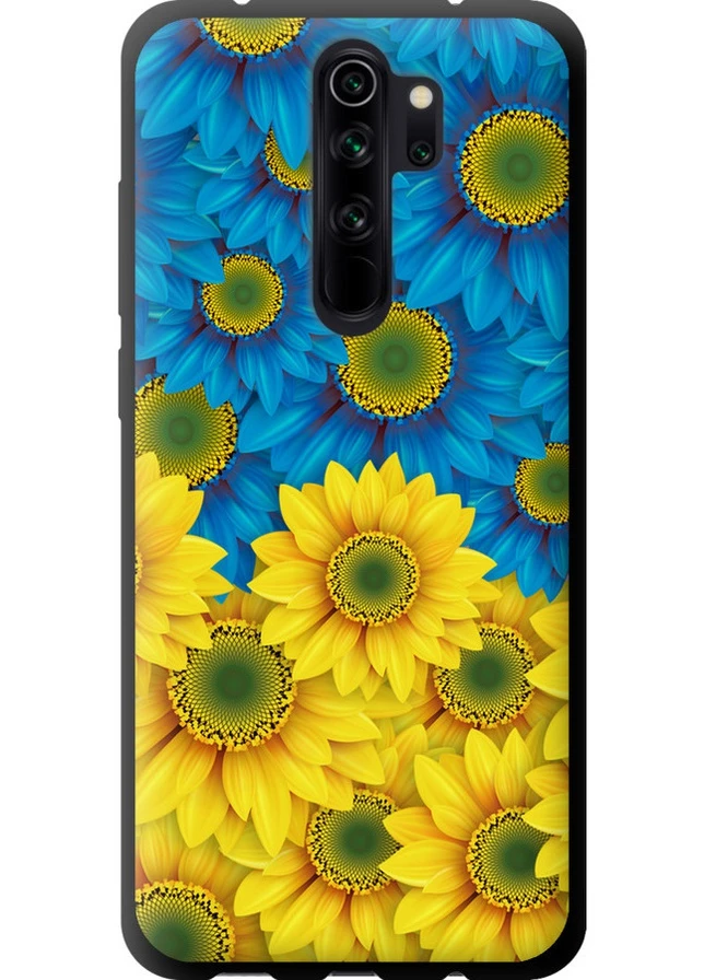 TPU чорний чохол 'Жовто-блакитні квіти ' для Endorphone Xiaomi Redmi Note 8 Pro (257829379)