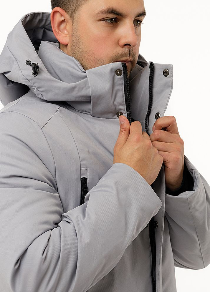 Серая демисезонная мужская короткая куртка цвет серый цб-00220366 K.F.G.L.