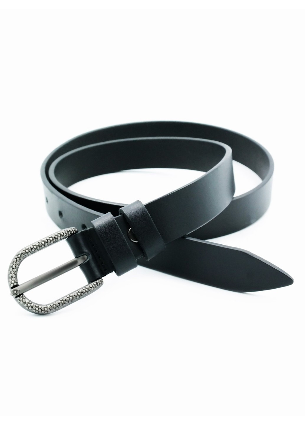 Женский кожаный ремень 2,3х105-125 см Черный ua-23cmk-005 Weatro (267406288)