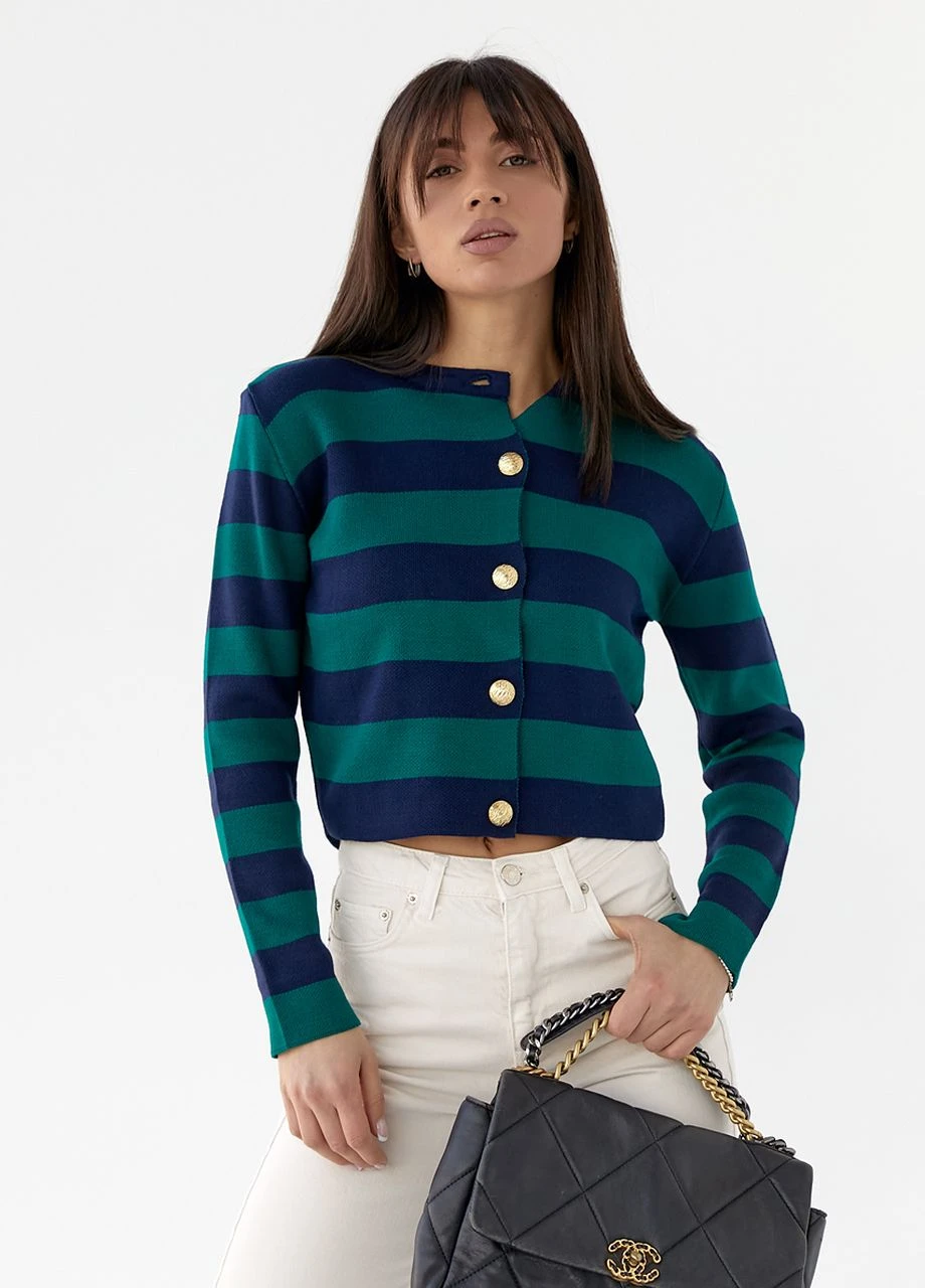 Изумрудный демисезонный кардиган Lurex