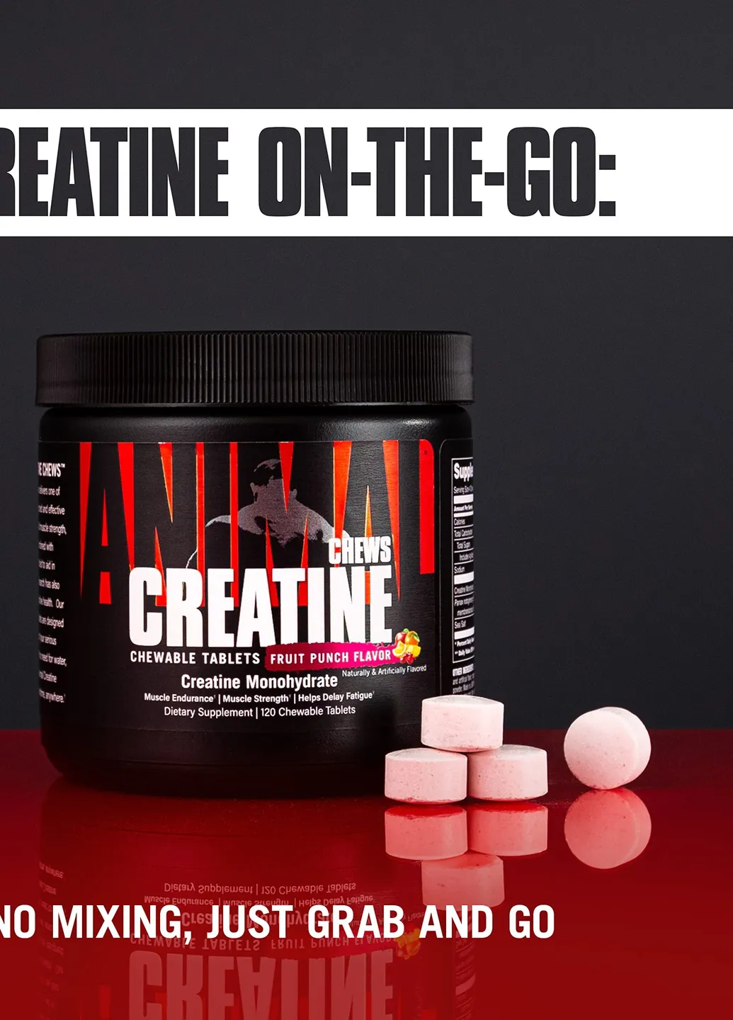 Креатин Nutrition Animal Creatine Chews 120 chew tabs (Fruit Punch) Universal (259577456)