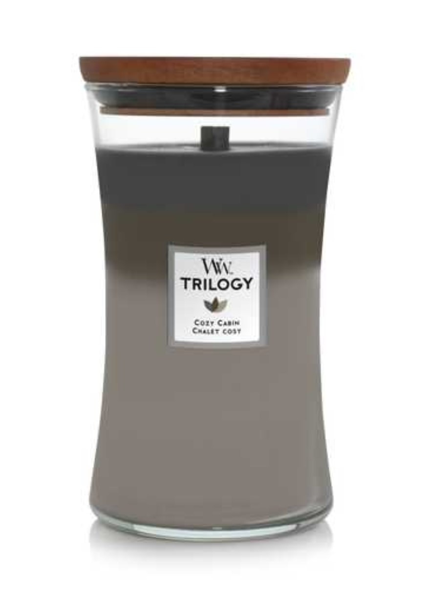Ароматична свічка з тришаровим ароматом Large Trilogy Cozy Cabin WoodWick (268133758)