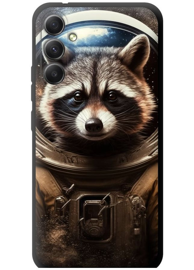 TPU черный чехол 'Raccoon austronaut' для Endorphone Samsung Galaxy A34 A346E (276318365)