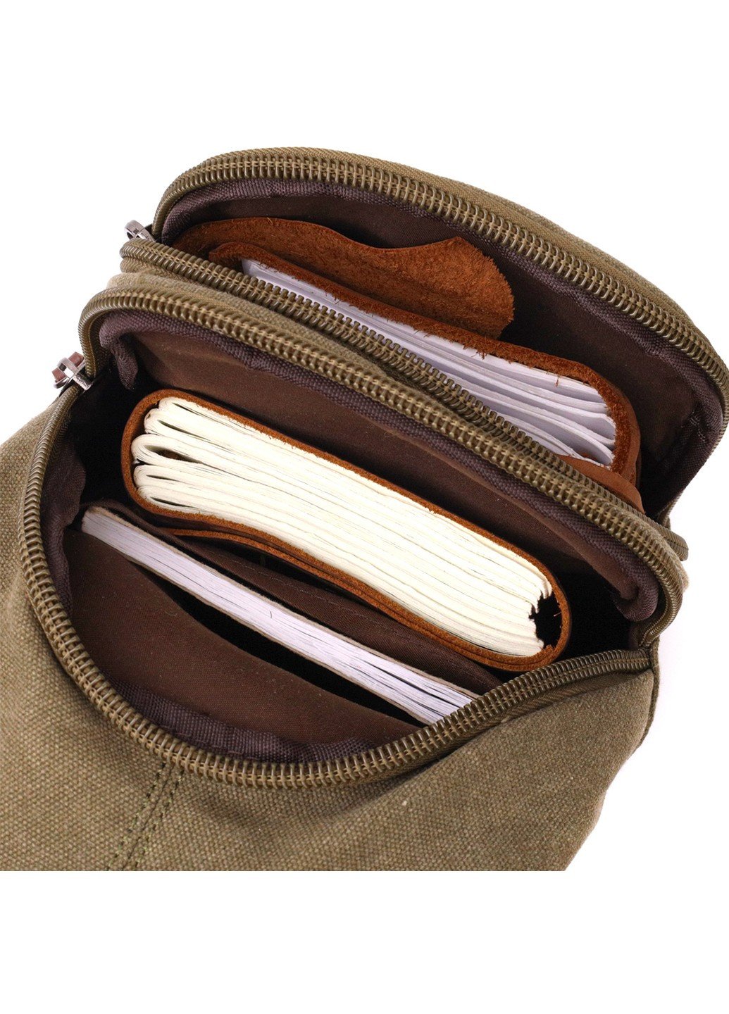 Чоловіча практична текстильна сумка через плече з ущільненою спинкою Vintagе 22174 Оливковий Vintage (267925315)