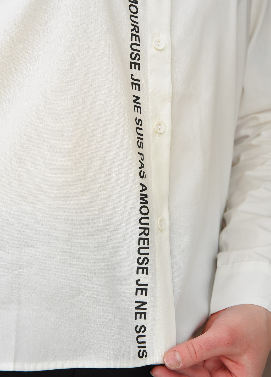 Сорочка жіноча з написом білого кольору Let's Shop (258425022)