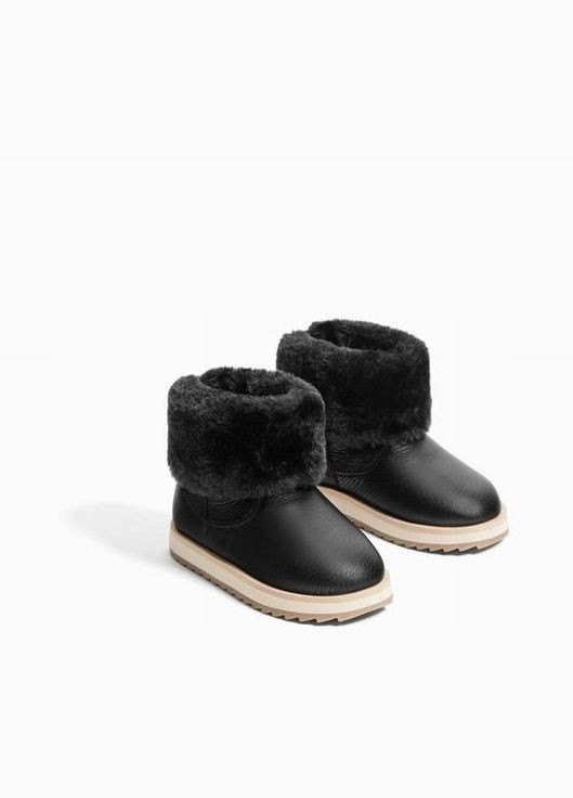 Черные кэжуал зимние детские ботинки для девочки 26 размер 7015303040 Zara