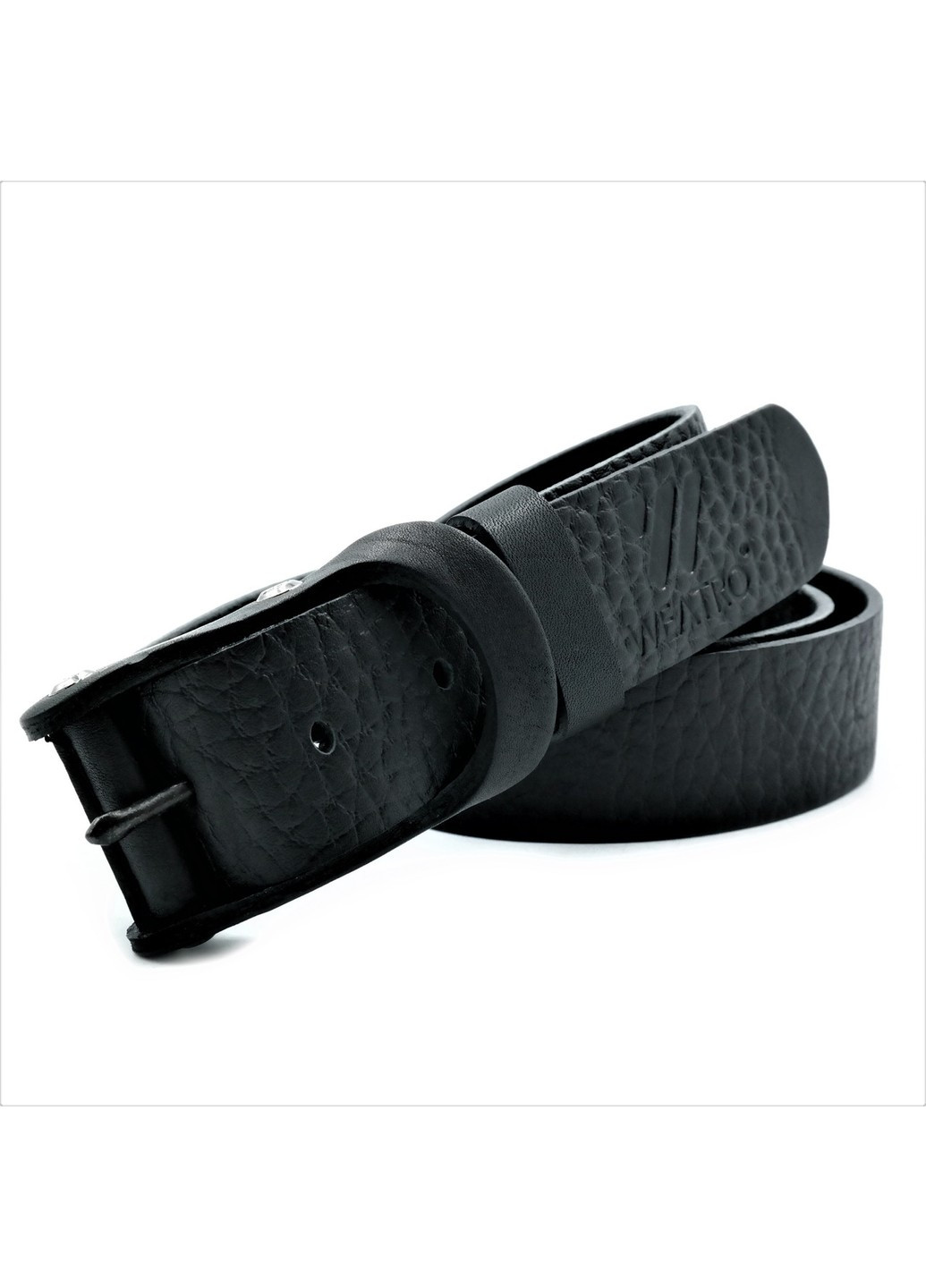 Кожаный ремень 3,8 х 115-120 см Черный m-kozh38-wtrua-0058 Weatro (267406605)