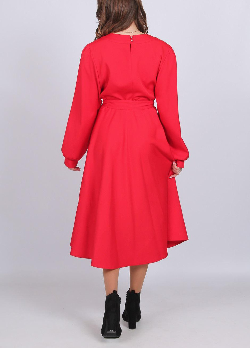 Червона сукня жіноча 105 однотонний креп червоне Актуаль