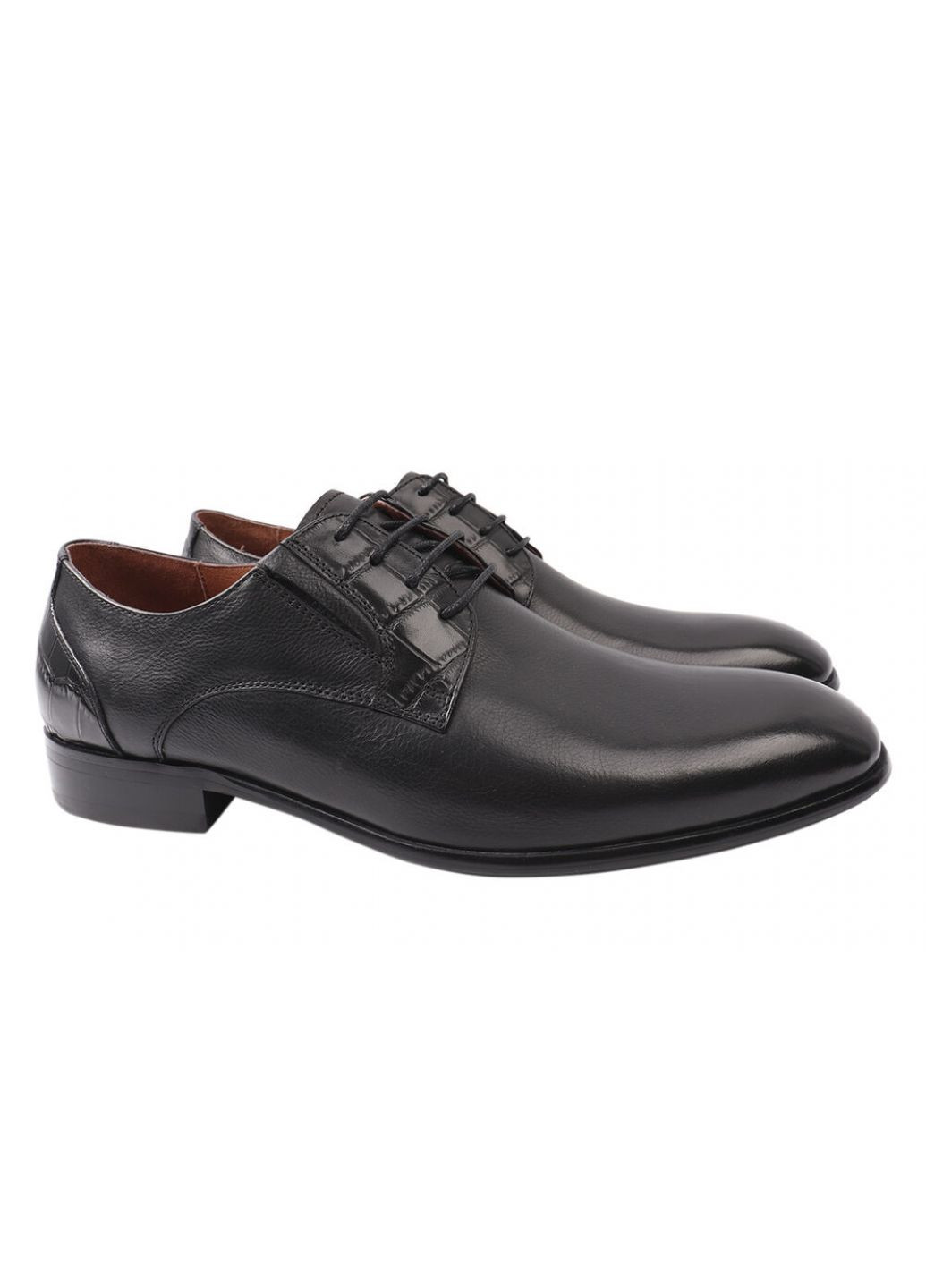 Черные туфли мужские из натуральной кожи, на низком ходу, на шнуровке, черные, Anemone