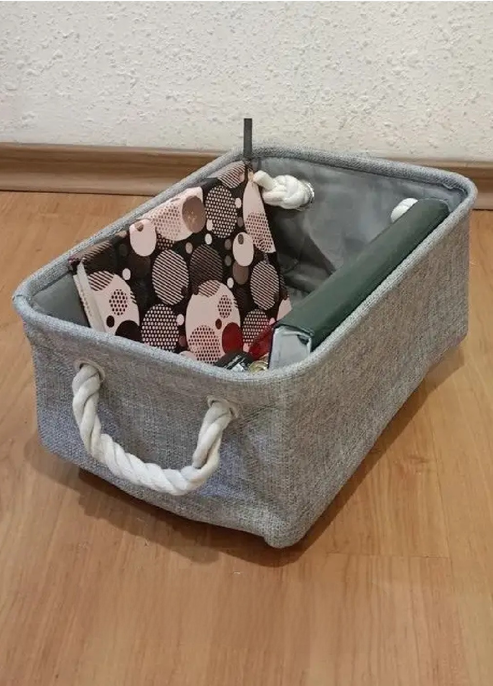 Комплект набор органайзеров коробов боксов для хранения вещей одежды белья игрушек 3 шт (475646-Prob) Серый Unbranded (269691128)