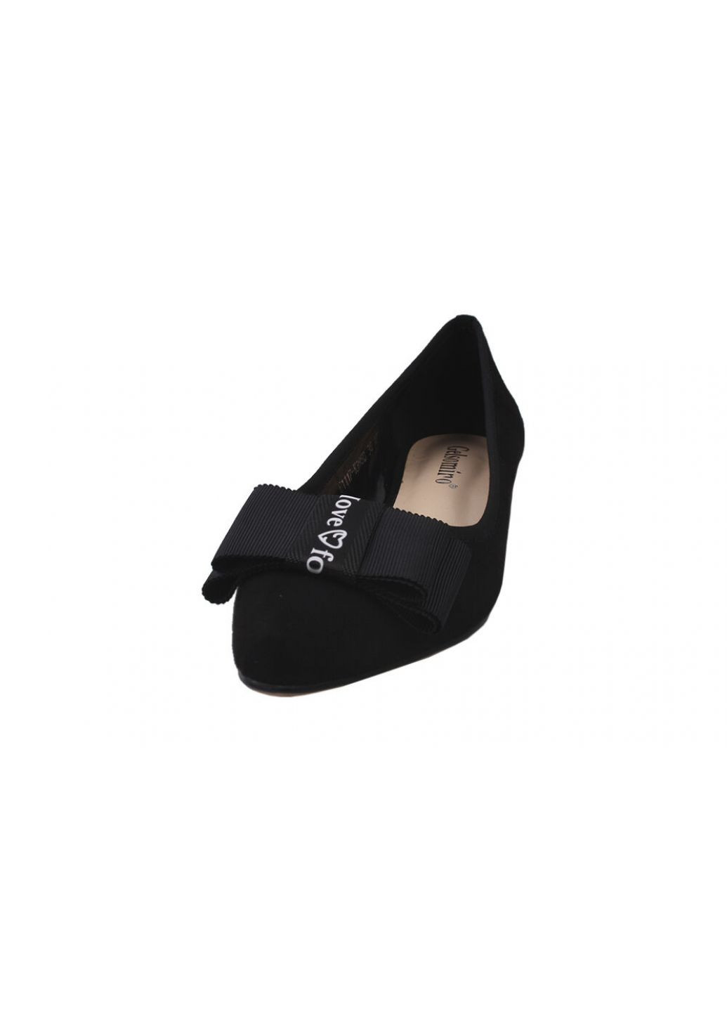 Туфли на низком ходу женские эко замш, цвет черный Gelsomino