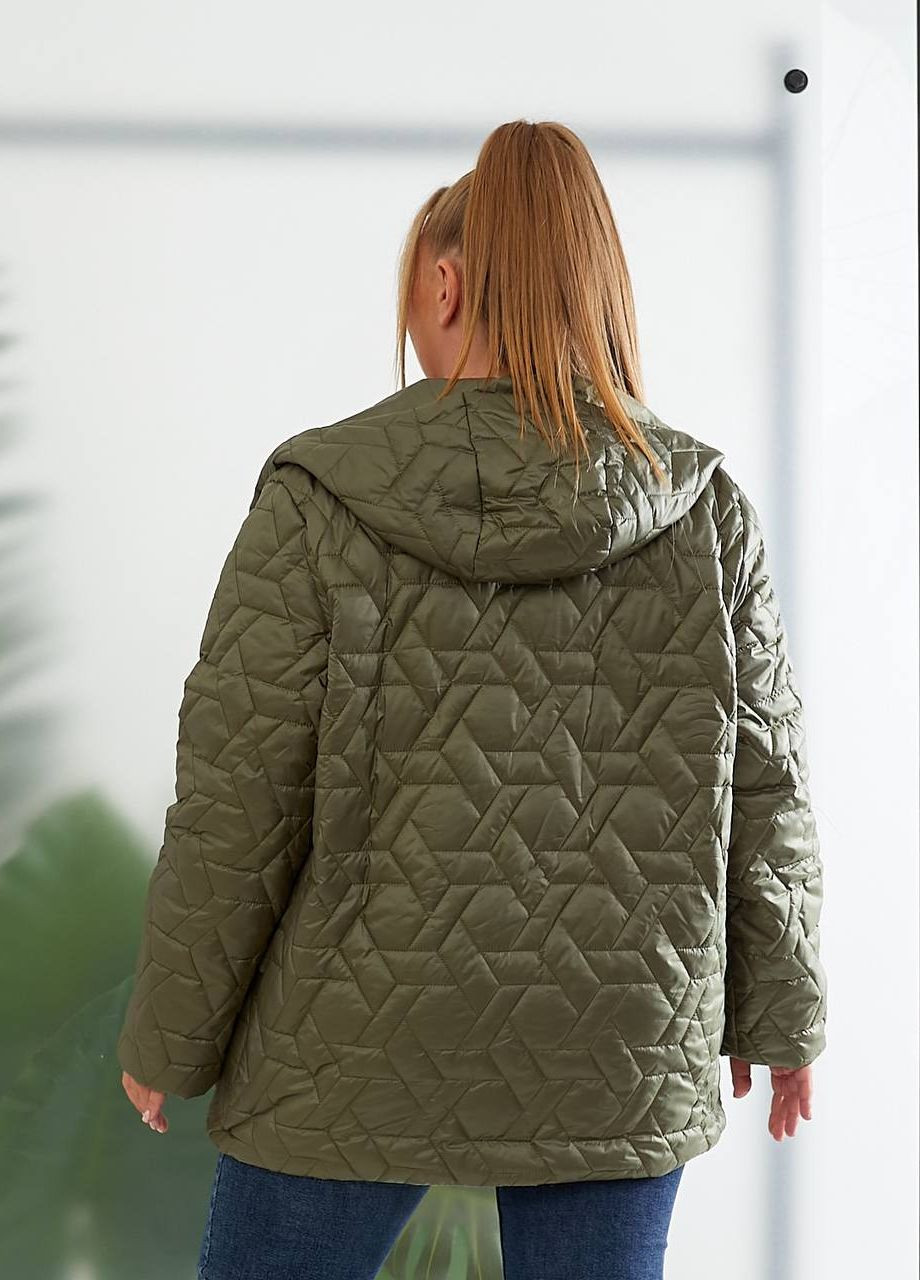 Оливковая (хаки) женская демисезонная куртка цвет хаки р.48/50 440491 New Trend