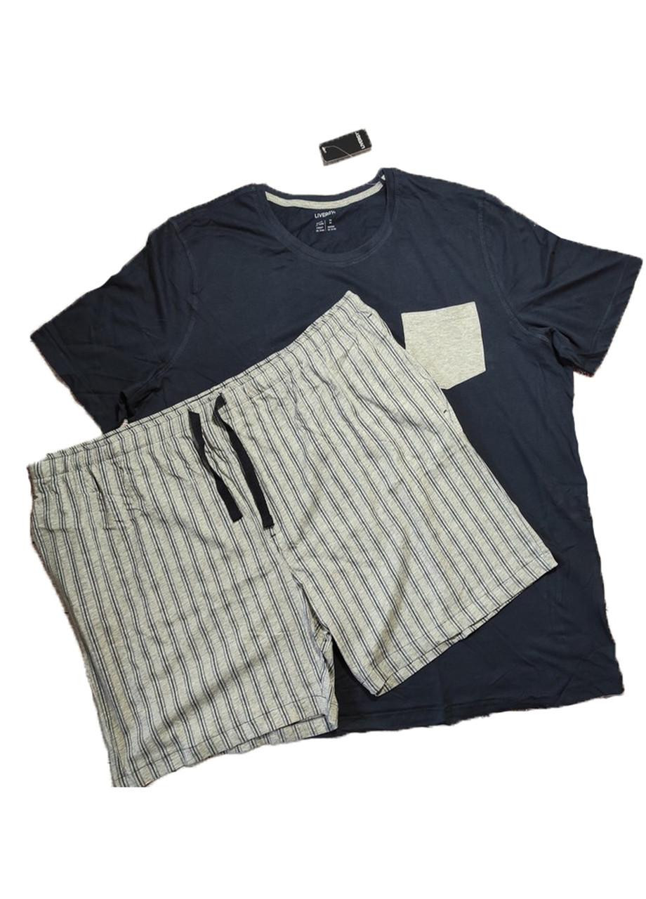 Пижама мужская батал (футболка + шорты) Livergy комбинированная
