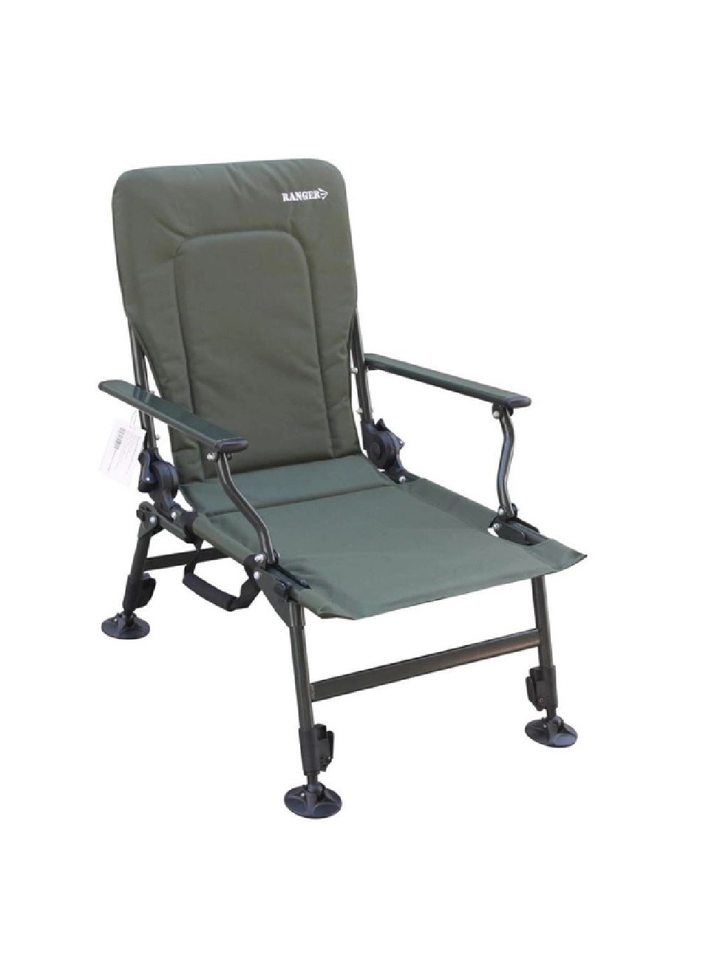 Розкладне коропове крісло із підлокітниками для відпочинку пікніка кемпінгу риболовлі 87-96х48х45 см (475293-Prob) Темно-зелене Unbranded (265391199)