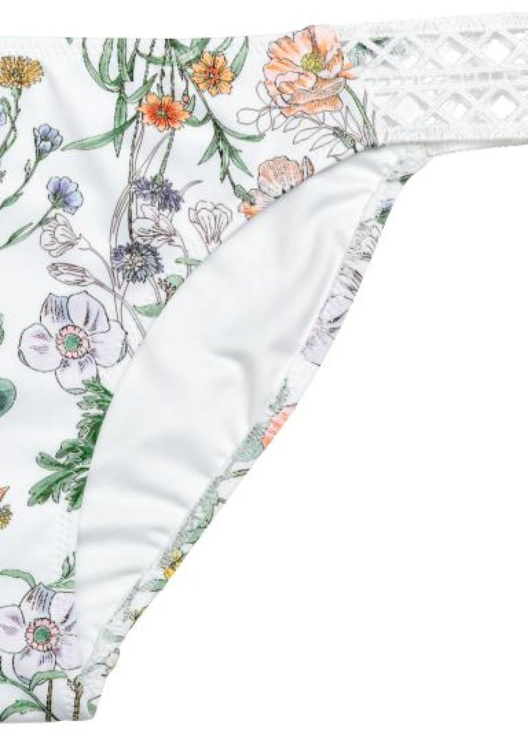 Белые купальные трусики-плавки с цветочным принтом H&M