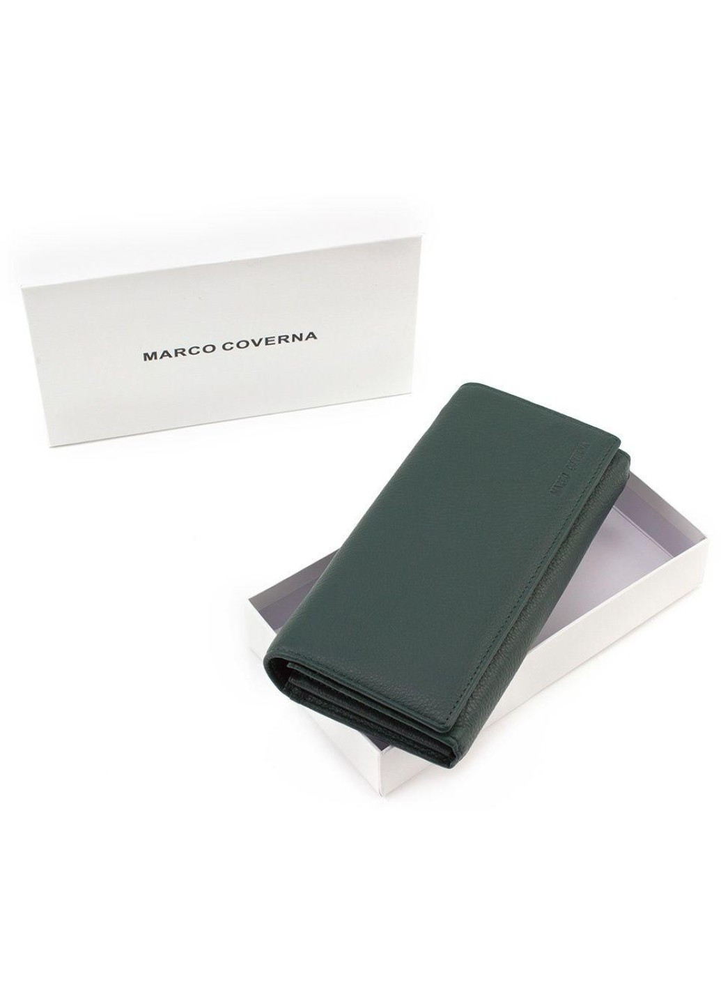 Якісний гаманець із натуральної шкіри для жінок MC-1413-7 (JZ6621) зелений Marco Coverna (259752518)