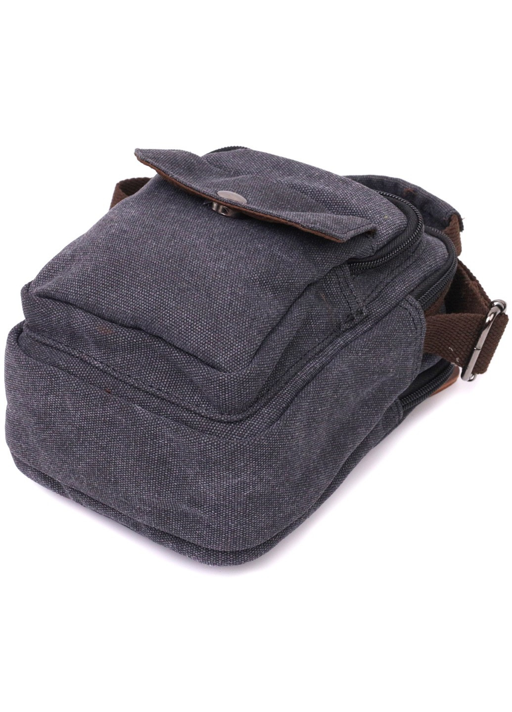 Компактна чоловіча сумка із щільного текстилю 22218 Чорний Vintage (267932193)