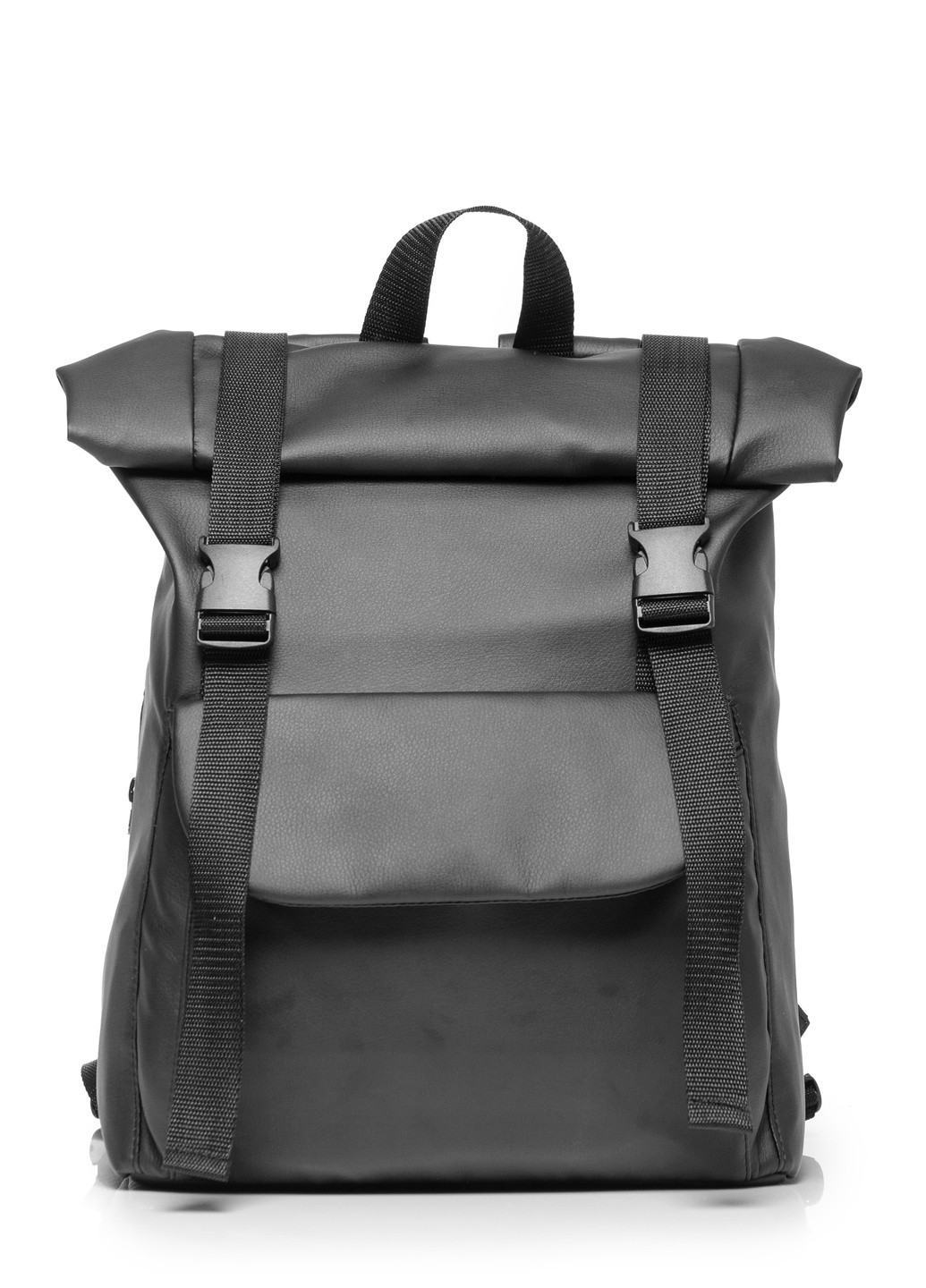 Чоловічий рюкзак ролл RollTop Milton чорний з клапаном Sambag (259300122)