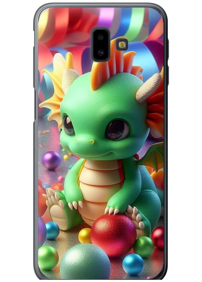 2D пластиковый чехол 'Веселый дракончик' для Endorphone Samsung Galaxy J6 Plus 2018 (275459659)