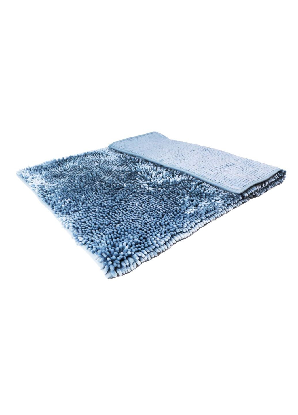 Прямоугольный коврик для ванной из микрофибры 60х100 см голубой Home Ideas (276462081)