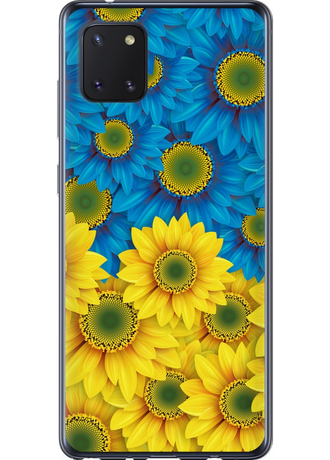Силіконовий чохол 'Жовто-блакитні квіти ' для Endorphone samsung galaxy note 10 lite (257834718)
