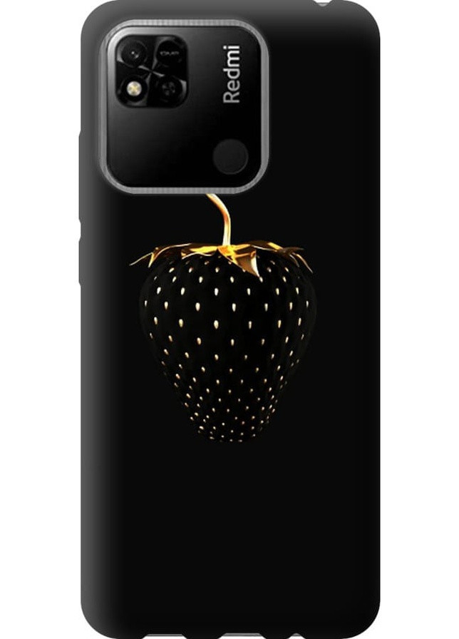 Силіконовий протиударний с посиленими кутами чохол 'Чорна полуниця' для Endorphone Xiaomi Redmi 10A (258485138)